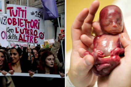 L’ABORTO LEGALIZZATO E FINANZIATO GRIDA VENDETTA DAVANTI A DIO. La Protesta delle Femministe chiamate “Assassine” e l’Assolutismo Massonico di Stato